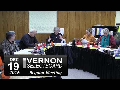 Vernon Selectboard Mtg 12/19/16