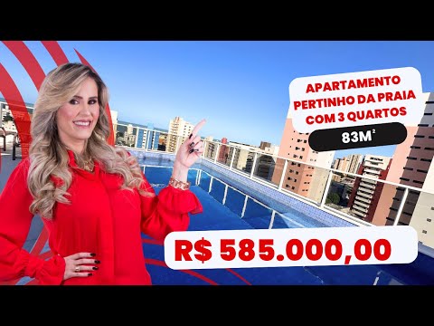 Apartamento no bairro de Manaíra, pertinho da praia com 83m2 3 quartos R$ 585 mil