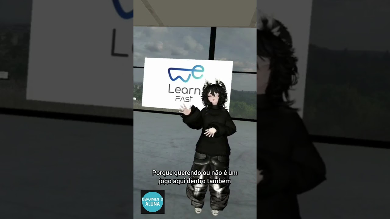 Ela já tinha feito aulas antes. Funcionou, mas estudar inglês dentro do VRChat com imersão é...
