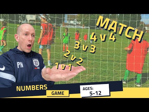 Kids Football 1v1 drill to full match in 5 easy steps