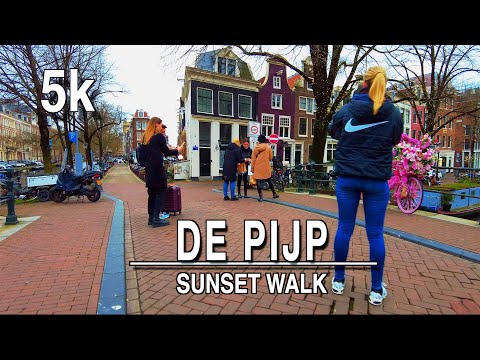 【4k】De Pijp, Amsterdam Netherlands Sunset Walk  | 4k l 60 UHD (ASMR) De Pijp Sounds