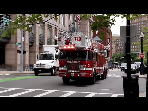 Boston, MA Engine 10 and Tower Ladder 3 responding to a Masterbox at a Hotel 5/20/22