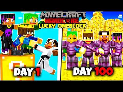 Anshu Bisht - 100 Days on ONE LUCKY BLOCK in Hardcore Minecraft 😰