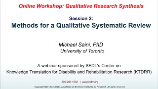 Methods for a Qualitative Systematic Review