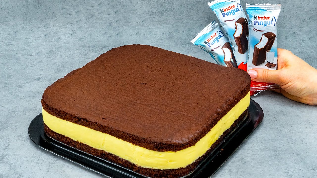 Homemade Kinder Pingui cake, without preservatives!