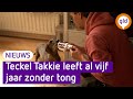 Frank kan niet zonder 'zijn' Takkie, de teckel zonder tong