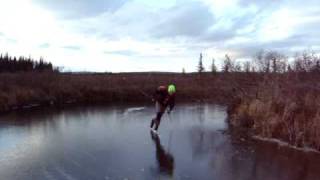 preview picture of video 'Awesome small creek ice skating Ånnsjön, Sweden'