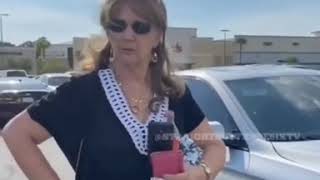 Karen tries to justify hitting a parked car