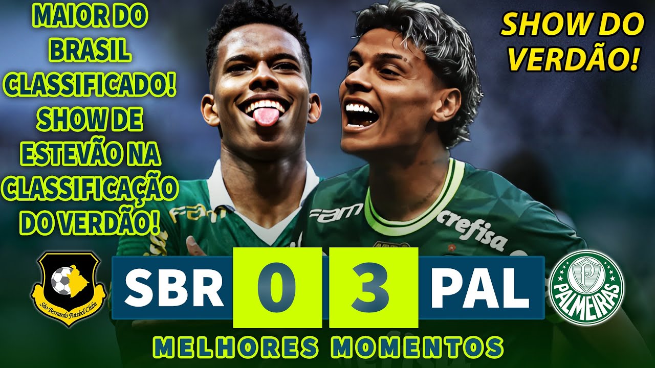 ESTEVÃO MARCOU DOIS GOLAÇOS PUSKAS | São Bernardo x Palmeiras | Melhores Momentos | Paulistão 2025