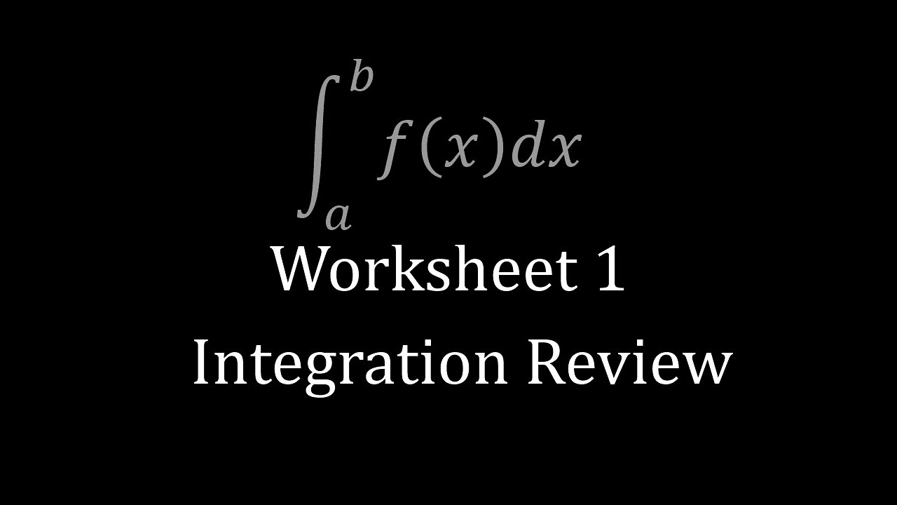 A Bunch of Basic Integration (Worksheet 1 Key) - Calculus 2