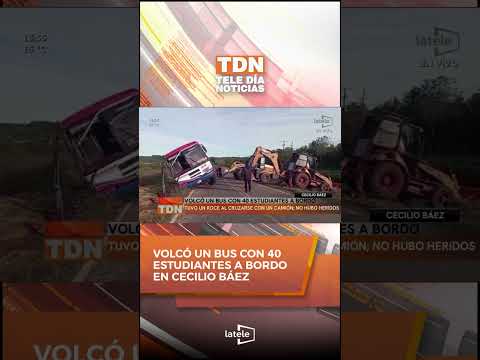 🟩 Volcó un bus con 40 estudiantes a bordo en Cecilio Báez.