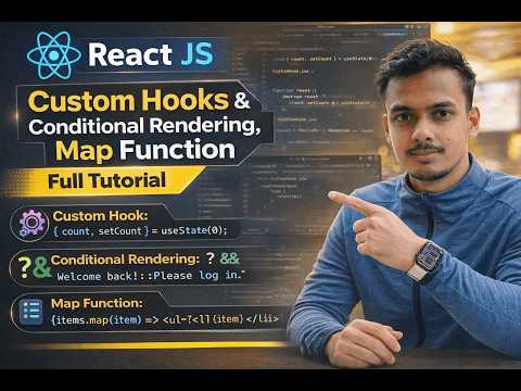 React Js Custom Hook Tutorial Conditional Rendering Map Function Explained