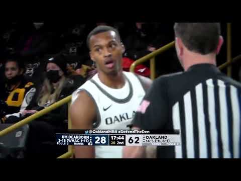 Oakland's Micah Parrish steal and slam dunk vs. Michigan-Dearborn
