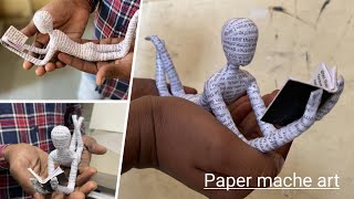 Lost in a World of Words: DIY Paper Mache Reading Sculpture | Unique DIY Paper Mache Craft