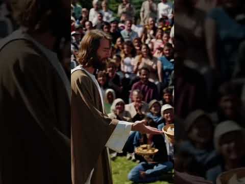 The feeding of the five thousand. #Jesus #biblical #feeding #fish #bread #crowds #religious 