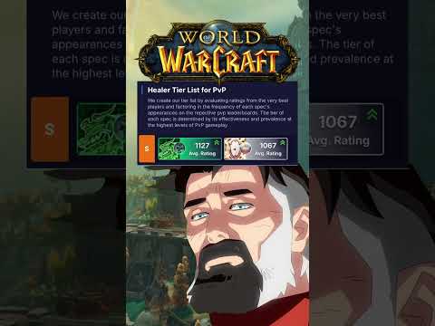 Healer Tier List for PvP #worldofwarcraft #warcraft #mmo #mmorpg #gaming #shorts