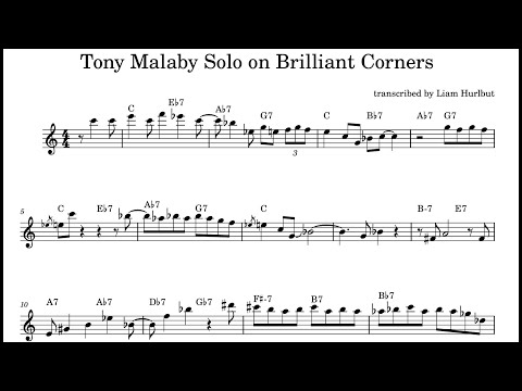 Tony Malaby transcription on Brilliant Corners