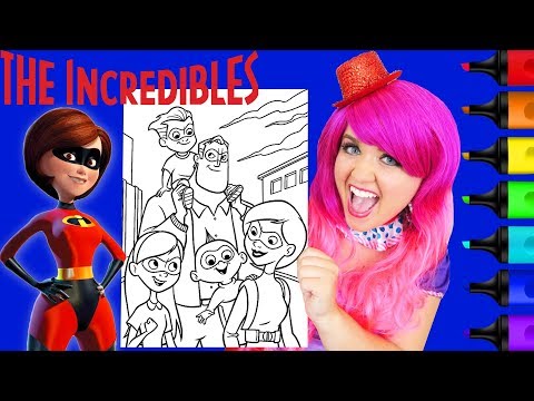 Coloring Incredibles Family Disney Pixar Coloring Page Prismacolor Markers | KiMMi THE CLOWN Video