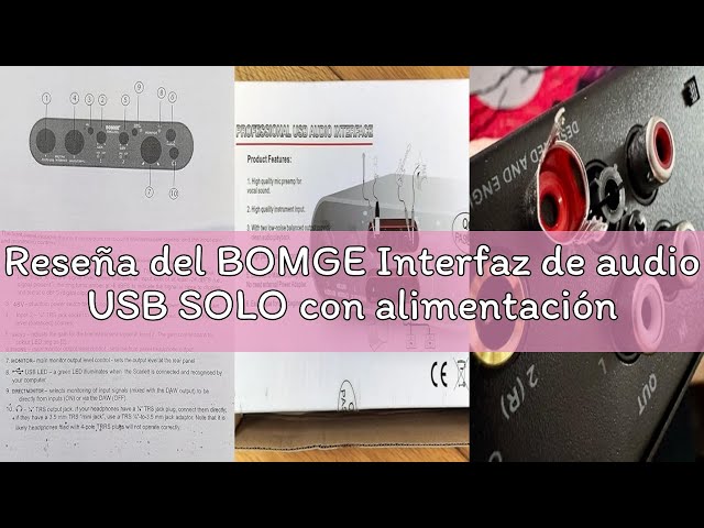 Vídeo relacionado con BOMGE Interfaz de audio USB (24 bits/192 kHz) con XLR, alimentación fantasma, monitoreo directo, bucle trasero para grabación de PC, transmisión, guitarrista, vocalista y podcasting