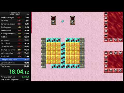 Frozen Fruits 100% linear speedrun in 28:27 (WR till 19. 9. 2021)