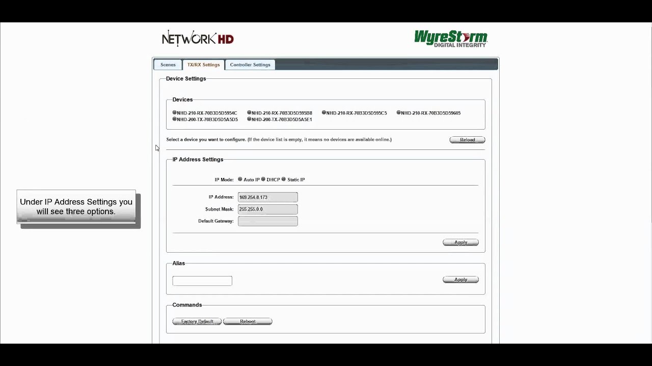 WyreStorm NetworkHD Controller Configuration