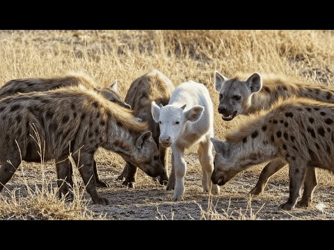 Una manada de hienas rodeó a un bebé búfalo blanco… ¡Mira quién acudió a rescatarlo!