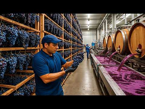 How Wine is Made on a Large Scale 🍇 The Process with Millions of Grapes