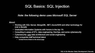 SQL Basics: SQL Injection