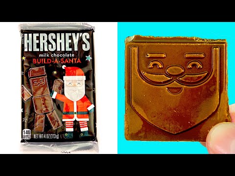 HERSHEY'S MILK CHOCOLATE BUILD-A-SANTA / Let's See What's Inside!