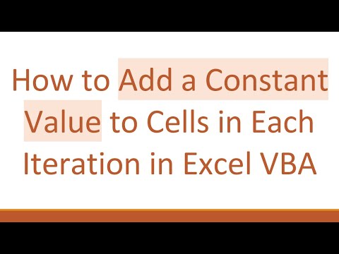 How to Add a Constant Value to Cells in Each Iteration in Excel VBA