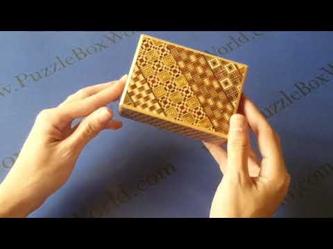 How to Open 4 Sun 10 Step Yosegi Kuzushi Japnese Puzzle Box