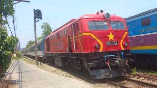 [5482] D11H - 357 kéo tàu HĐ1 gặp tàu SE6 tại ga Thanh Khê (30.04.25 - 10h46)