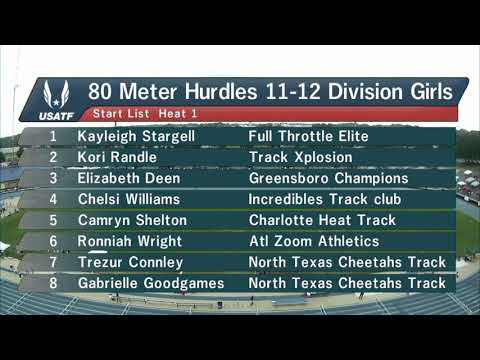 NTC 80m Hurdles 11-12 Girls FINALS - 2018 USATF Junior Olympics