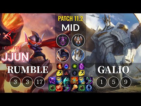 GRF jjun Rumble vs Galio Mid - KR Patch 11.2