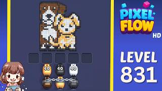 Pixel Flow Level 831 Solution Walkthrough