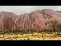 Uluru Unique Waterfalls Appear On Landmark After Rain In Australia