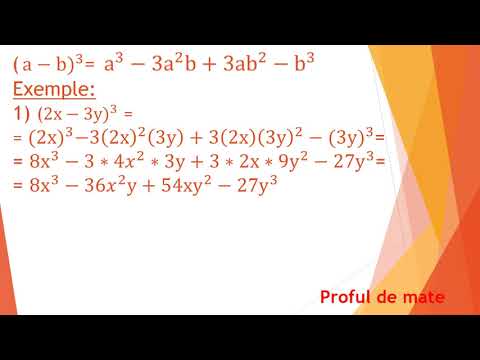 LECȚIA 17:   Formule de calcul prescurtat:   6  Binomul diferență la cub