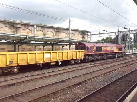 The Class 66 EWS No.66221 with MLA & JNA Bogie Open Wagons was passed through at Carlisle.