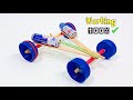 Super Fast Mini Car ️ How To Make A Rubber Band Car Rubber Band Powered Car DIY Toy Car