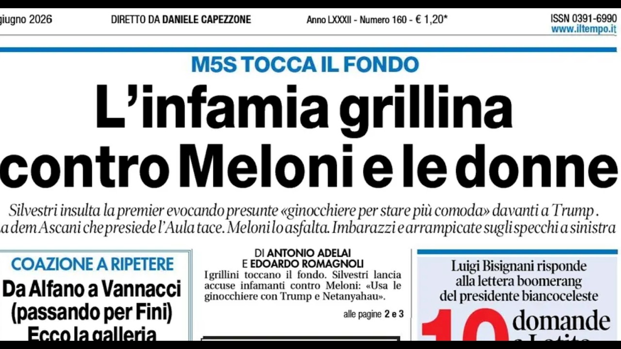 RASSEGNA STAMPA 12 GIUGNO 2026. QUOTIDIANI NAZIONALI ITALIANI  PRIME PAGINE DEI GIORNALI DI OGGI.