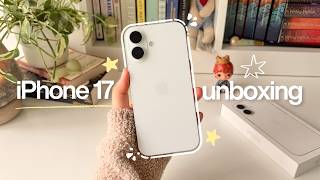 iPhone 17 (white) aesthetic unboxing + setup & camera test ⋆˙🐇✴︎
