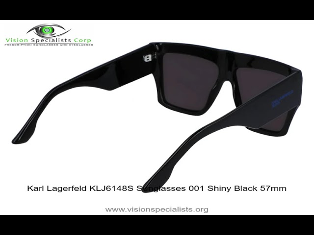 Vídeo relacionado con KARL LAGERFELD Unisex Adult Sunglasses KLJ6148S - Shiny Black with Solid Smoke Lens