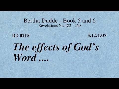 BD 0215 - THE EFFECTS OF GOD'S WORD ....