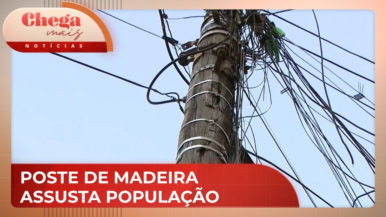 Bairro de SP mantém postes de madeira que preocupam moradores | Chega Mais Notícias (20/08/24)