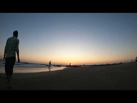 the sunset of goa morjim beach
