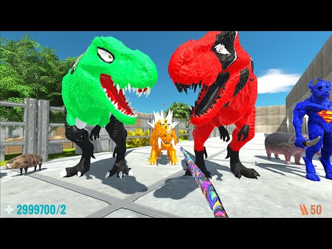 BEN10 vs DEADPOOL T-REX Vs FPS AVATAR ABANDONED CITY DEATH RUN - Animal Revolt Battle Simulator