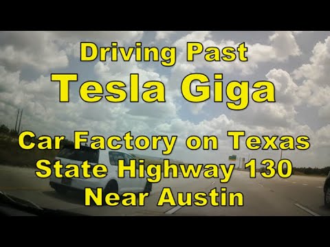 Driving Past Tesla Giga Factory On SH 130 Near Austin