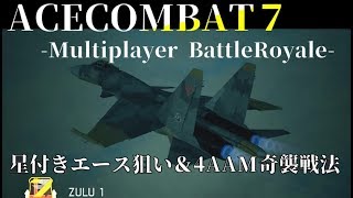 【ACECOMBAT7】マルチプレイ　字幕コンバット７　4AAMでエースを狙え！　野良バトルロイヤルでマルチロック奇襲戦法【エースコンバット７】