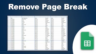 How to Remove page breaks in Google sheet