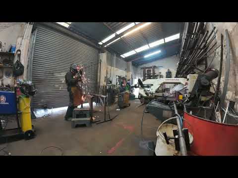 Timelapse of John Welding a railing panel